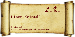 Liber Kristóf névjegykártya