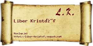 Liber Kristóf névjegykártya