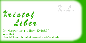 kristof liber business card